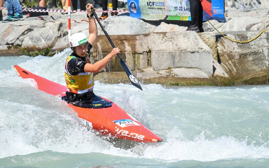 Austria's <a href='/webservice/athleteprofile/41613' data-id='41613' target='_blank' class='athlete-link'>Nadine Weratschnig</a> in the C1 at Ivrea U23 World titles