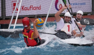 spain men shooting against poland icf canoe polo world games 2017