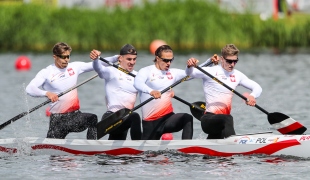 2022 ICF Canoe Sprint &amp; Paracanoe World Cup Poznan Poland Men&#039;s C4 Poland