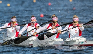 2022 ICF Canoe Sprint &amp; Paracanoe World Cup Poznan Poland Women&#039;s K4 Poland