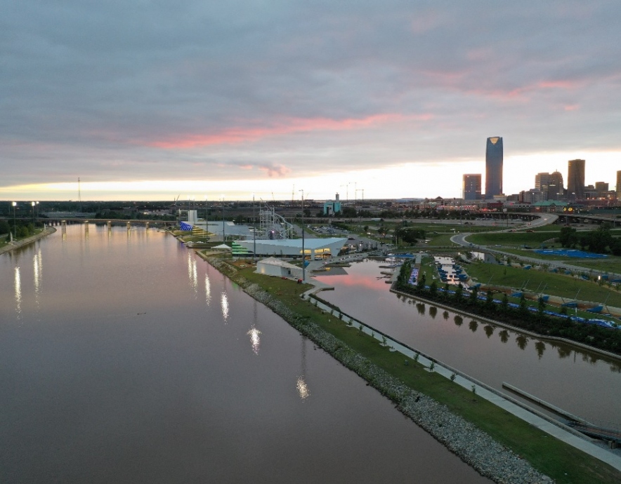 Oklahoma City course under lights