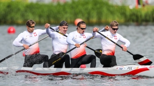 2022 ICF Canoe Sprint &amp; Paracanoe World Cup Poznan Poland Men&#039;s C4 Poland