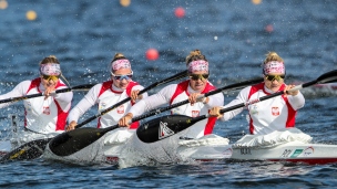 2022 ICF Canoe Sprint &amp; Paracanoe World Cup Poznan Poland Women&#039;s K4 Poland