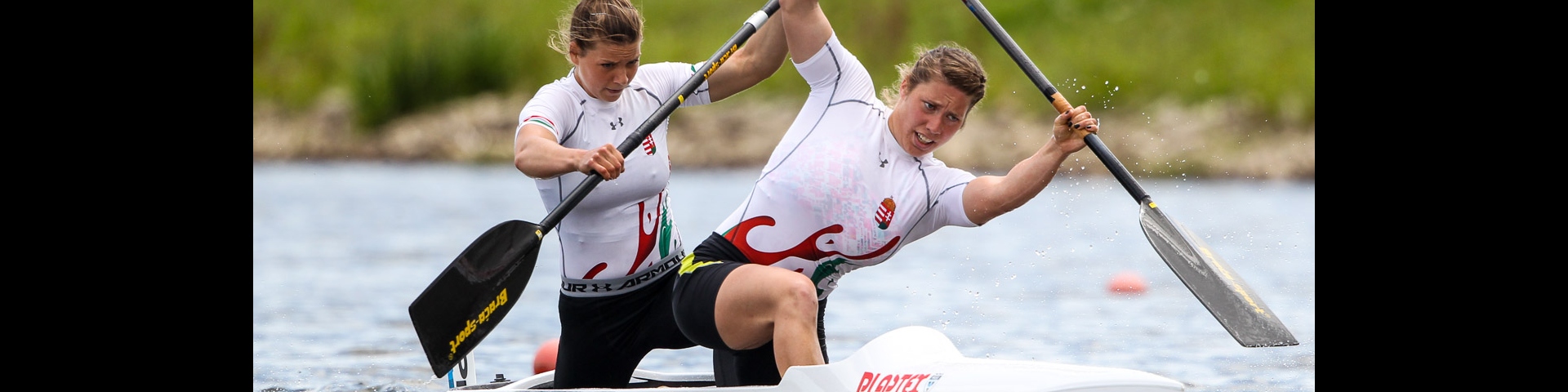 Hungary's Virag Balla and Kincso Takacs on their way to gold in the C2 500 Hungary Virag Balla Kincso Takacs C2 500