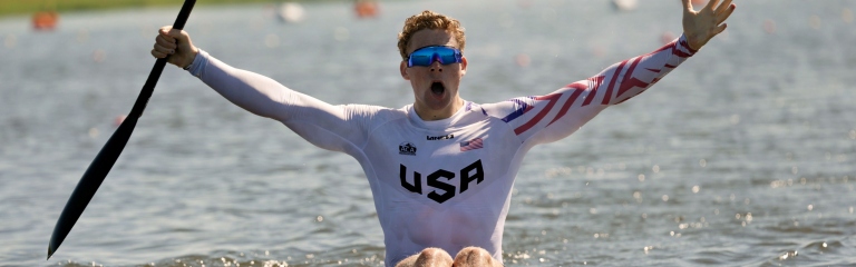Jonas Ecker kayak sprint USA Montemor 2025 gold 2
