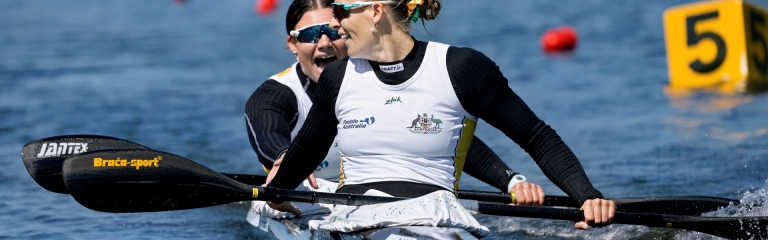 Kailey Harlen and Natalia Drobot Australia kayak sprint Poznan 2025