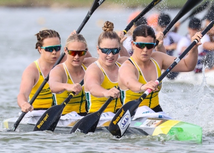 Australia K4 junior women Szeged 2022 sprint