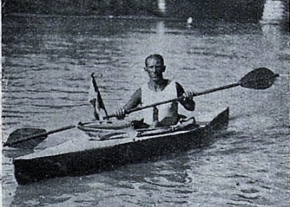 Emerich Rath canoeing River Seine Paris 1924