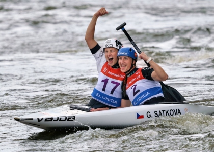 Gabriela Satkova and Martina Satkova Prague 2025 short slalom Czechia
