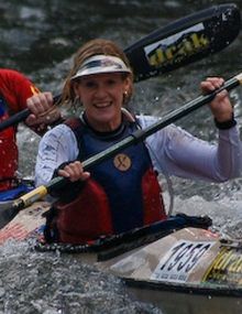60 years old Caroline Henderson ready for FNB Dusi Canoe Marathon K1
