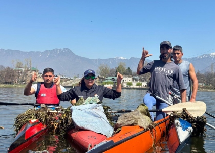 India’s Bilquis Mir led the clean-up of Pokhribal Lake in Srinagar India’s Bilquis Mir led the clean-up of Pokhribal Lake in Srinagar
