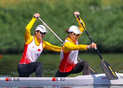Mengya Sun Shixiao Xu China women C2 canoe sprint Poznan 2024