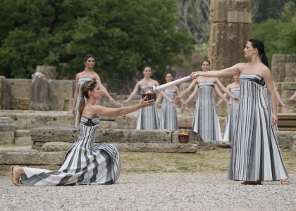 Olympic flame lit Paris 2024