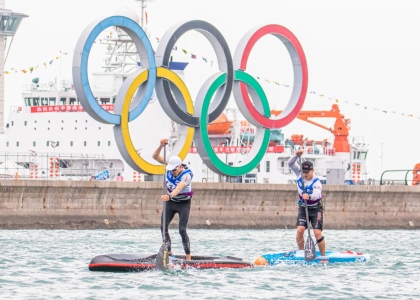 SUP Olympic rings Qingdao China