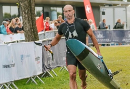 Lajos Gyokos, Japan's kayak head coach, is also an active athlete