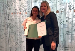 Noemie Fox with IOC President Kirsty Coventry at the Olympic House Noemie Fox with IOC President Kirsty Coventry at the Olympic House