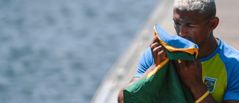 Isaquias Guimaraes Queiroz Brazil flagbearer  Paris 2024 Olympic Games Opening Ceremony   