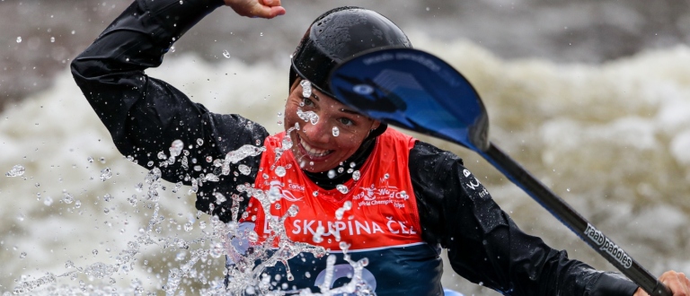 Czech Veronika Vojtova extreme slalom 2019 Prague