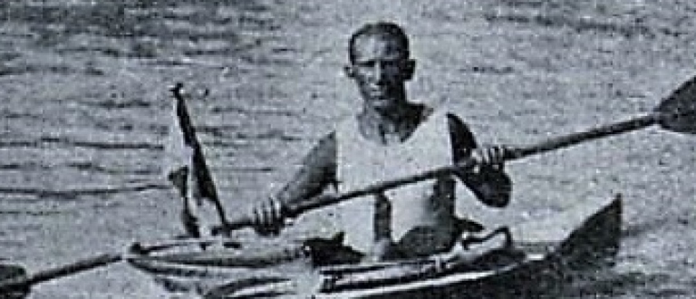 Emerich Rath canoeing River Seine Paris 1924