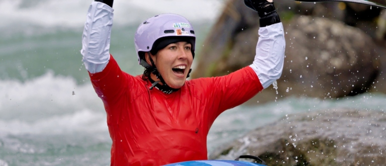 Miren Lazkano stormed to the women's kayak cross gold in Pau