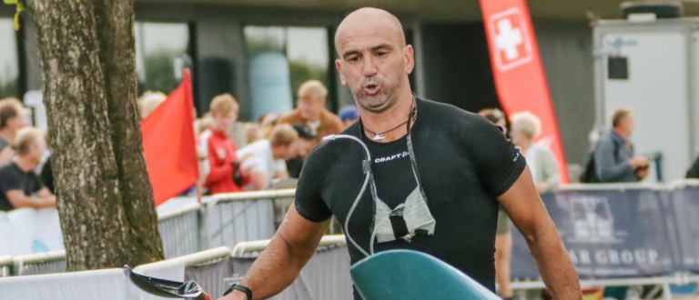 Lajos Gyokos, Japan's kayak head coach, is also an active athlete