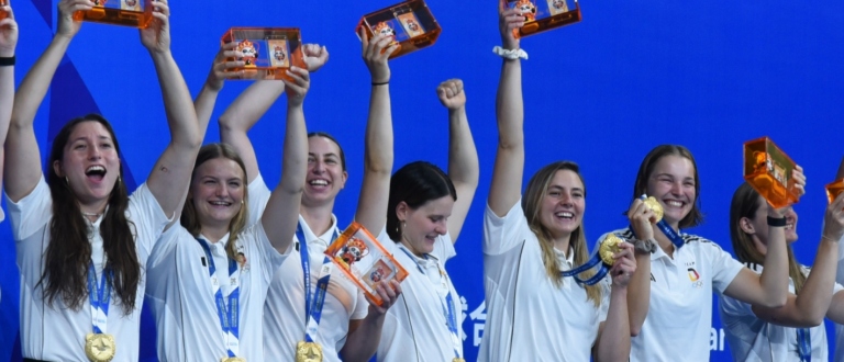Germany upgraded from a silver in Birmingham to gold in Chengdu