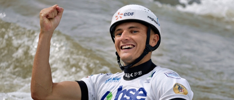 Nicolas Gestin C1 France Canoe Slalom Tacen 2025 celebrate