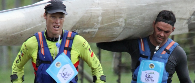 Terence Parkin crutches Mark Mulder Dusi Marathon 2019