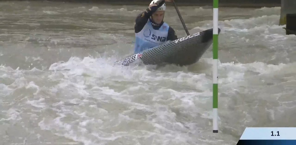 Adam Burgess Great Britain / Canoe Slalom Final / 2024 ICF Canoe Slalom World Cup Augsburg Germany