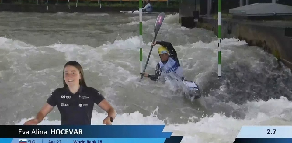 Eva Alina Hocevar, Slovenia - Women's Kayak Semi-Final / 2024 ICF Canoe Slalom World Cup Augsburg