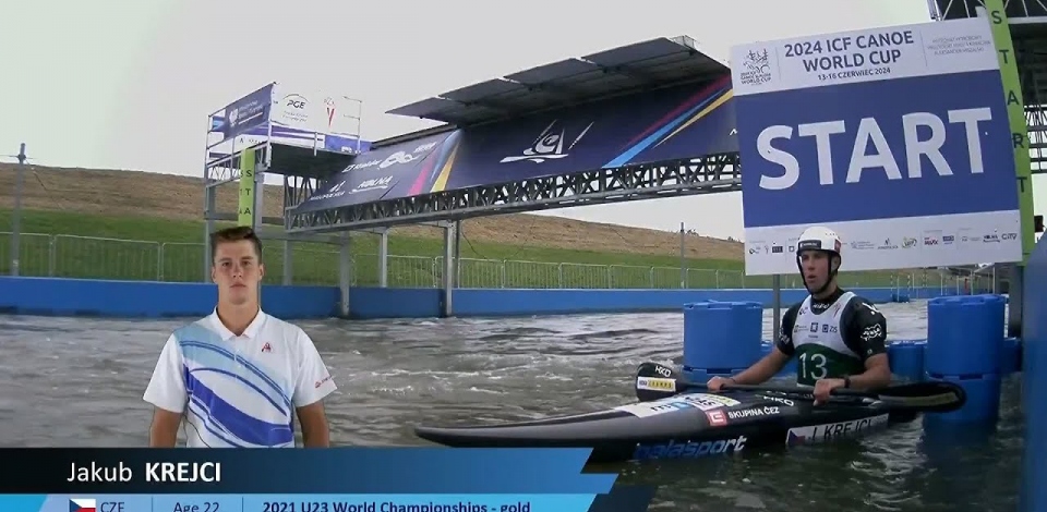 Jakub Krejci, Czechia, Kayak Slalom Final / 2024 ICF Canoe Slalom World Cup Krakow Poland