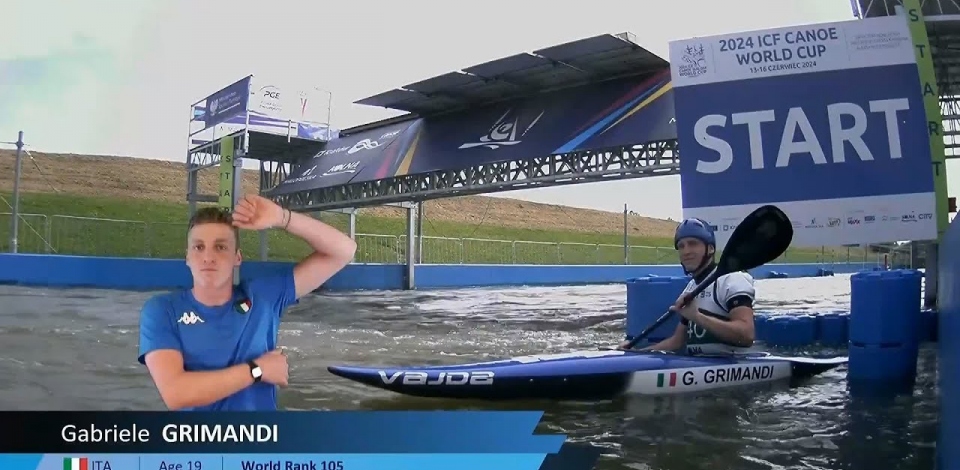 Gabriele Grimandi, Italy, Kayak Slalom, Semifinals / 2024 ICF Canoe Slalom World Cup Krakow Poland