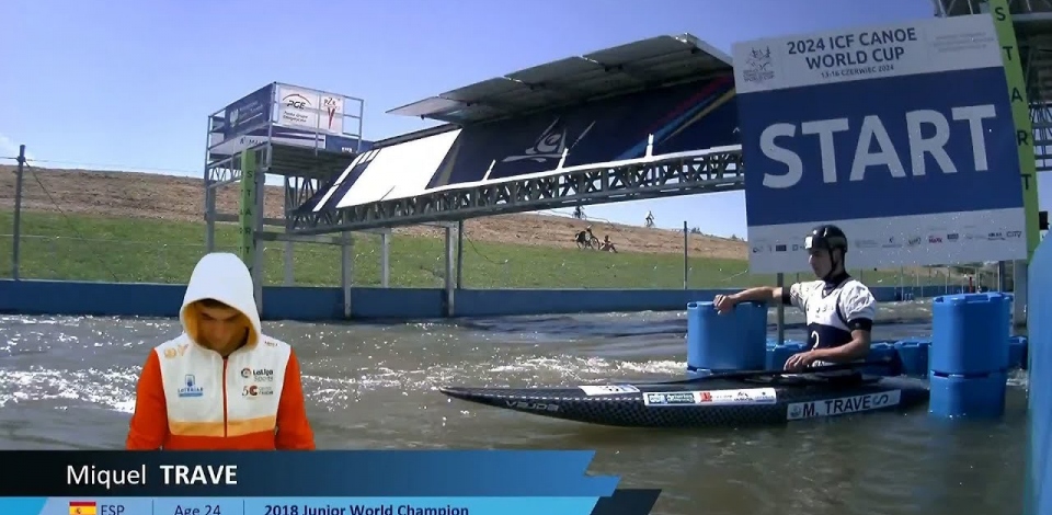 Miquel Trave, Spain, Canoe Slalom Semi Final / 2024 ICF Canoe Slalom World Cup Krakow Poland