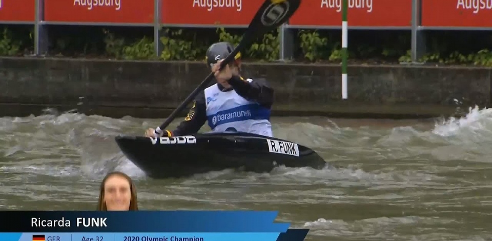 Ricarda Funk Germany Women's Slalom Final / 2024 ICF Canoe Slalom World Cup Augsburg Germany