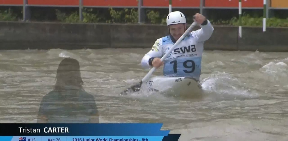 Tristan Carter Australia / Canoe Slalom Final / 2024 ICF Canoe Slalom World Cup Augsburg Germany