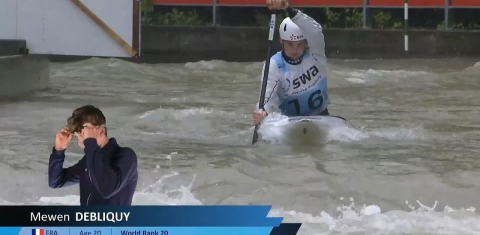 Mewen Debliquy, France, Canoe Slalom, Semi Finals / 2024 ICF Canoe Slalom World Cup Augsburg Germany