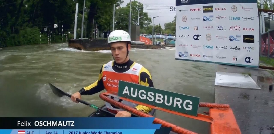 Felix Oschmautz Austria Men's Slalom Final / 2024 ICF Canoe Slalom World Cup Augsburg Germany