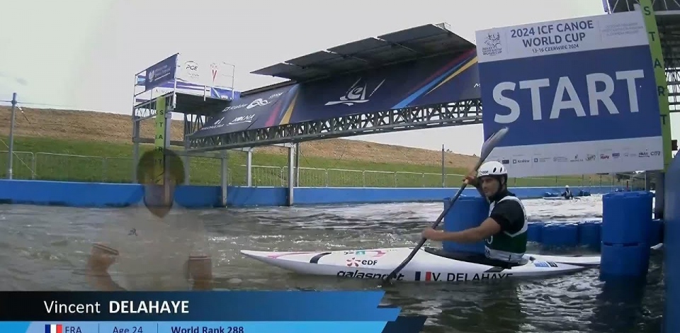 Vincent Delahaye, France, Kayak Slalom, Semifinals / 2024 ICF Canoe Slalom World Cup Krakow Poland