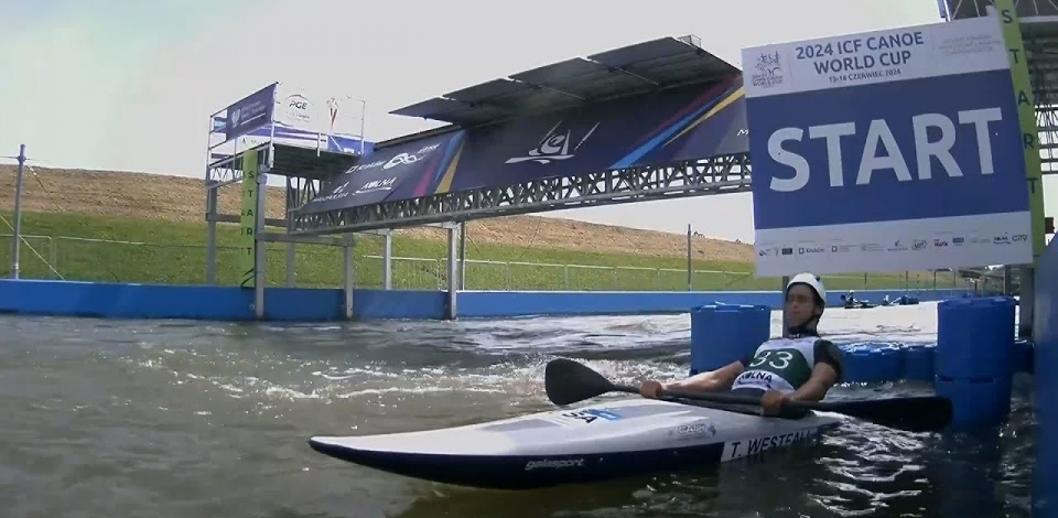 Tyler Westfall, USA, Kayak Slalom, Semifinals / 2024 ICF Canoe Slalom World Cup Krakow Poland Tyler Westfall, USA, Kayak Slalom, Semifinals / 2024 ICF Canoe Slalom World Cup Krakow Poland