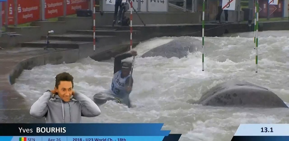 Yves Bourhis, Senegal, Canoe Slalom, Semi Finals / 2024 ICF Canoe Slalom World Cup Augsburg