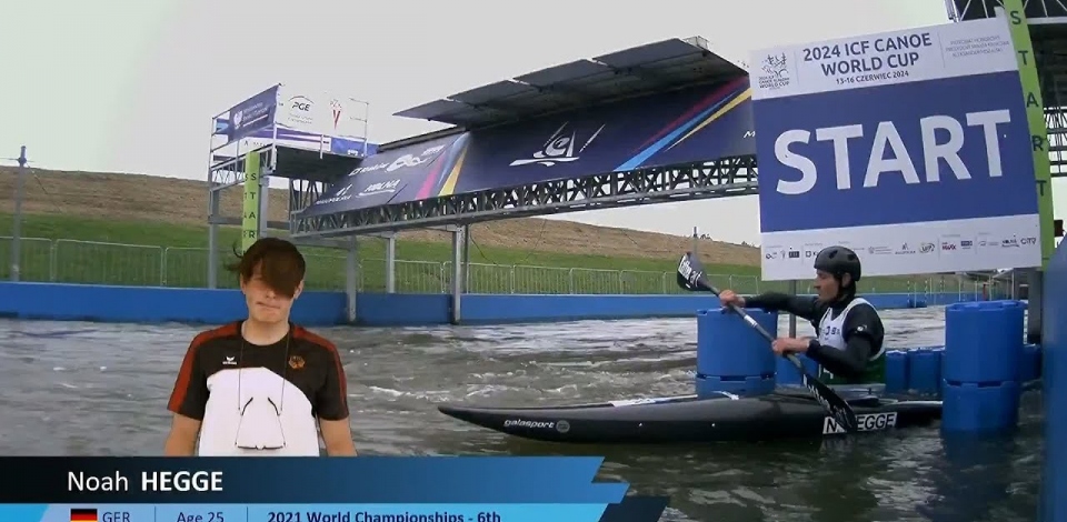 Noah Hegge, Germany, Kayak Slalom Final / 2024 ICF Canoe Slalom World Cup Krakow Poland