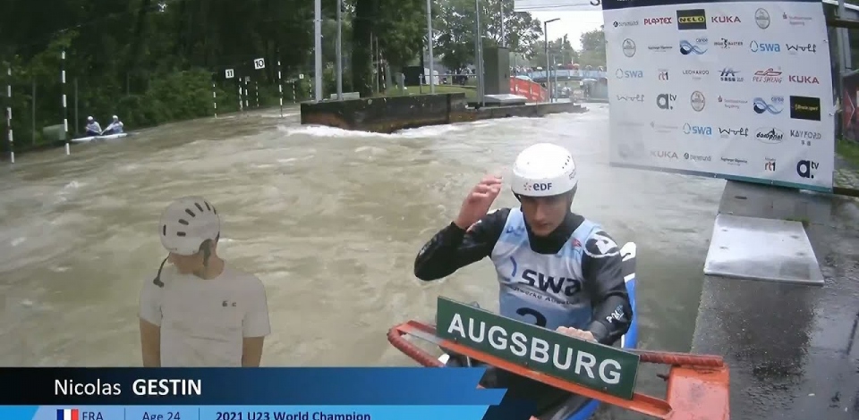 Nicolas Gestin France / Canoe Slalom Final / 2024 ICF Canoe Slalom World Cup Augsburg Germany