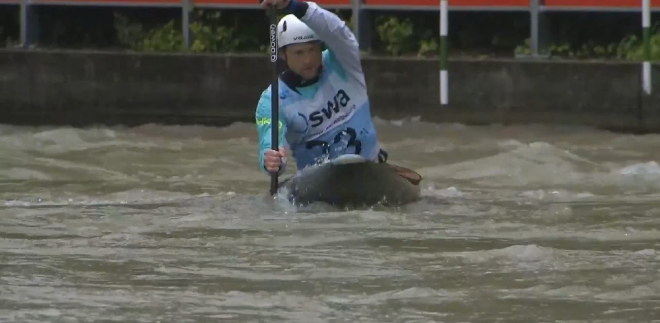 Zachary Lokken, USA, Canoe Slalom, Semi Finals / 2024 ICF Canoe Slalom World Cup Augsburg Germany