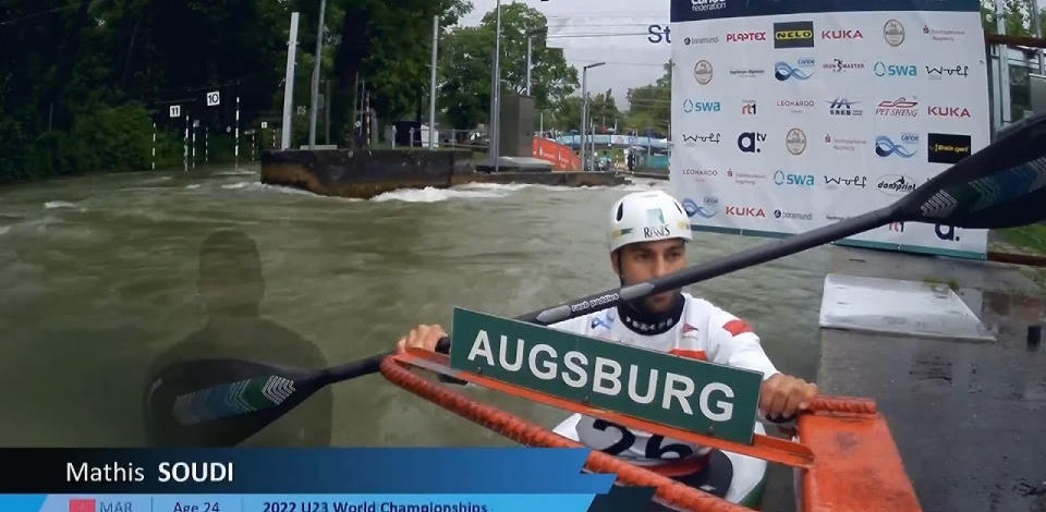 Mathis Soudi Morocco Men's Slalom Final / 2024 ICF Canoe Slalom World Cup Augsburg Germany