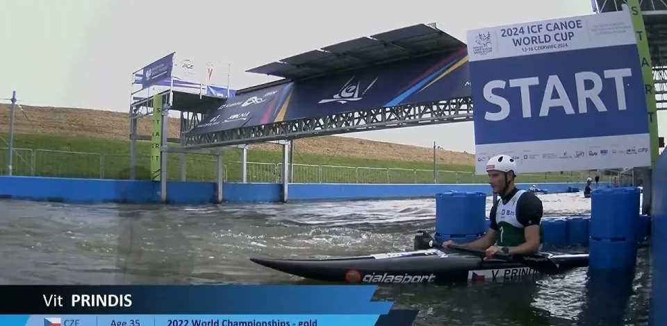 Vit Prindis, CZE, Kayak Slalom, Semifinals / 2024 ICF Canoe Slalom World Cup Krakow Poland Vit Prindis, CZE, Kayak Slalom, Semifinals / 2024 ICF Canoe Slalom World Cup Krakow Poland