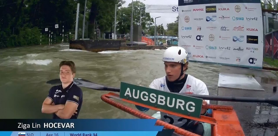 Ziga Lin Hocevar Slovenia Men's Slalom Final / 2024 ICF Canoe Slalom World Cup Augsburg Germany
