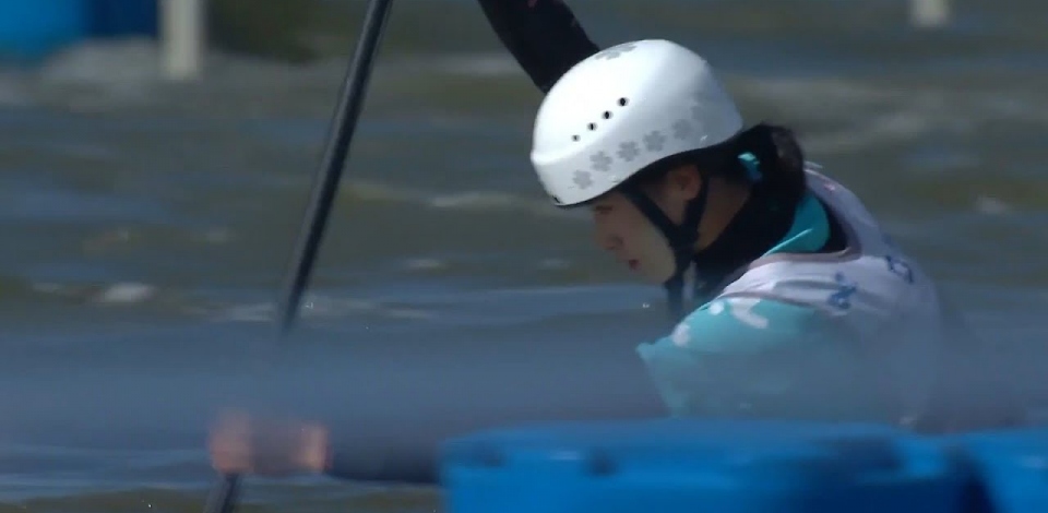 Juan Huang, China, Canoe Slalom Semi Final / 2024 ICF Canoe Slalom World Cup Krakow Poland