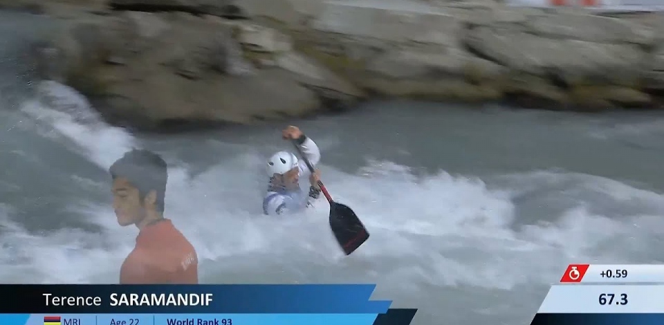 Terence Saramandif, Mauritius - Men's Canoe Semi-Final / 2024 ICF Canoe Slalom World Cup Ivrea Italy