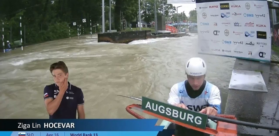 Ziga Lin Hocevar / Slovenia / / 2024 ICF Canoe Slalom World Cup Augsburg Germany