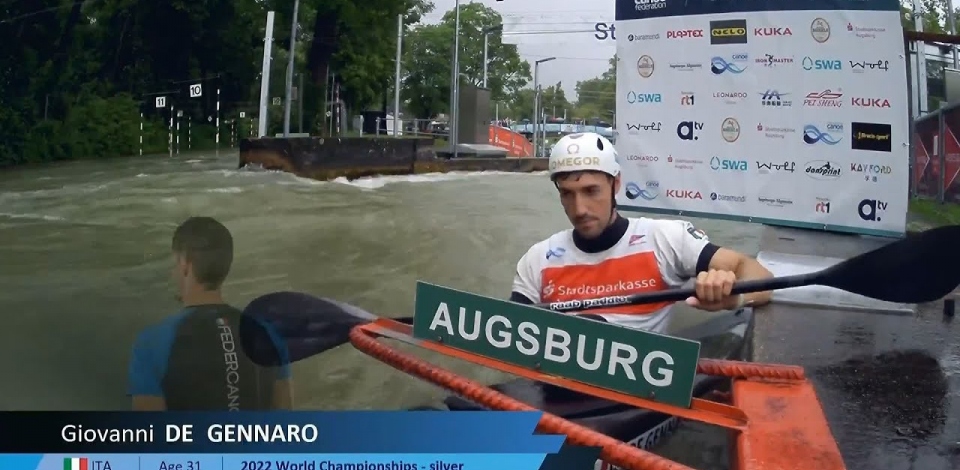 Giovanni De Gennaro Italy Men's Slalom Final / 2024 ICF Canoe Slalom World Cup Augsburg Germany